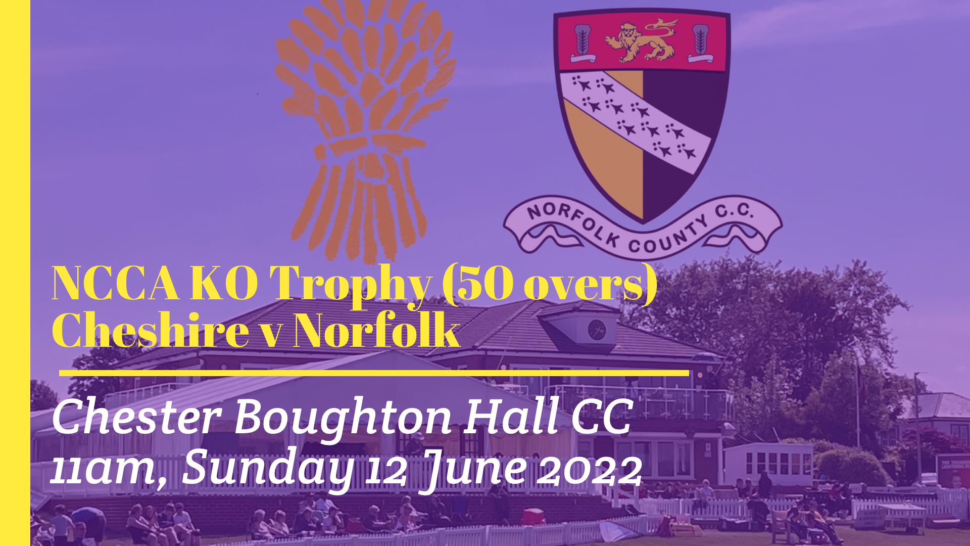 Cheshire v Norfolk at Chester Boughton Hall, Sunday 12 June 