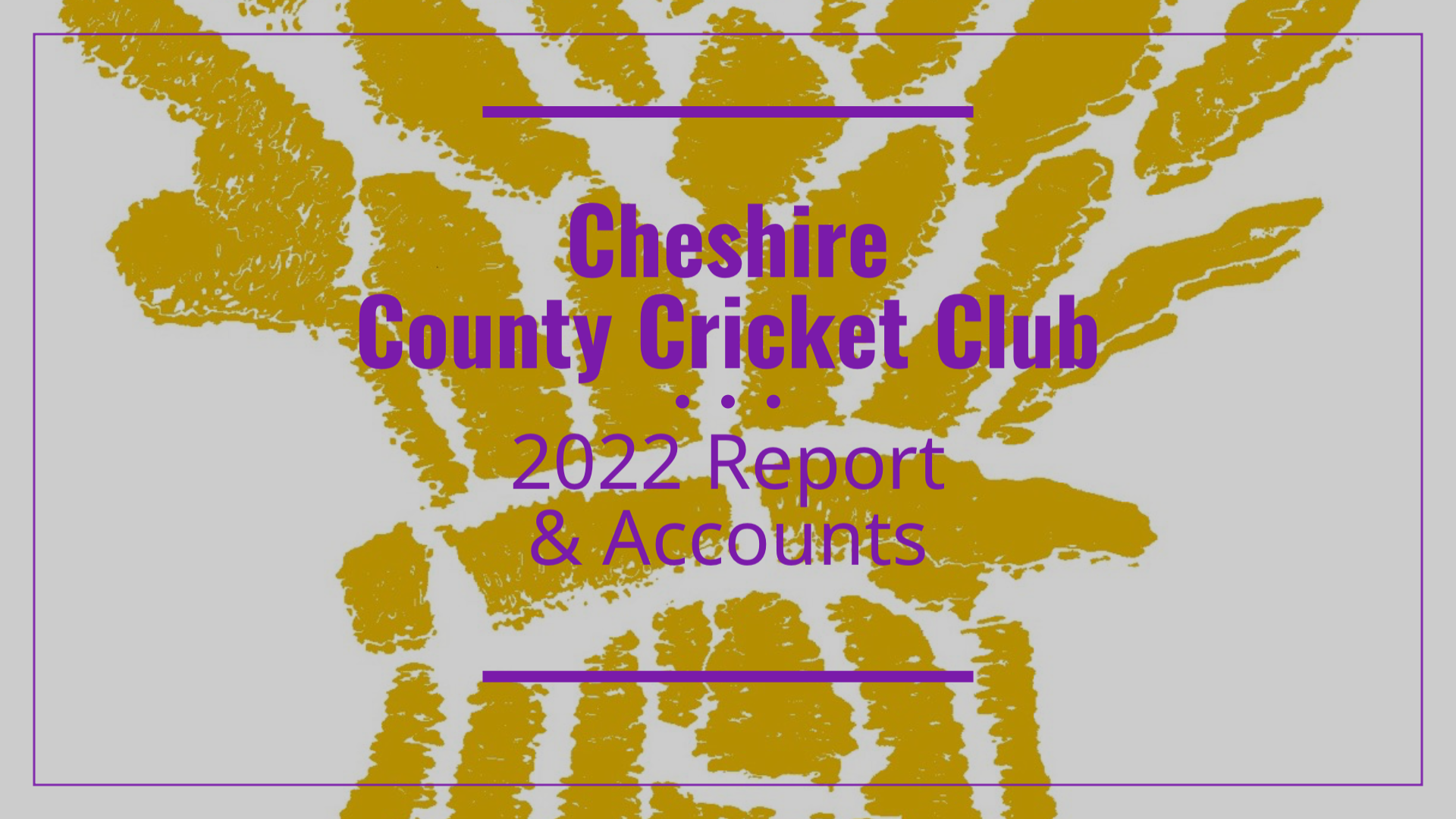Cheshire CCC 2022 Report & Accounts